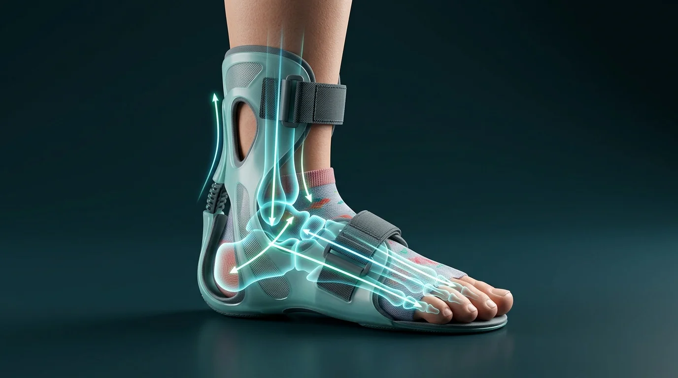Dinamik Ayak-Ayak Bileği Ortezi (DAFO) anatomisi ve 3D fizyoterapi biyomekaniği