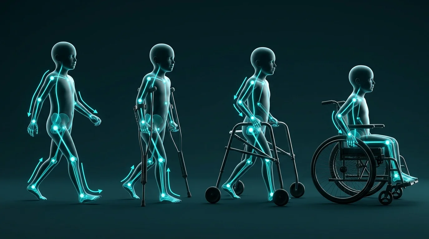 Kaba Motor Fonksiyon Sınıflandırma Sistemi (GMFCS) anatomisi ve 3D fizyoterapi biyomekaniği