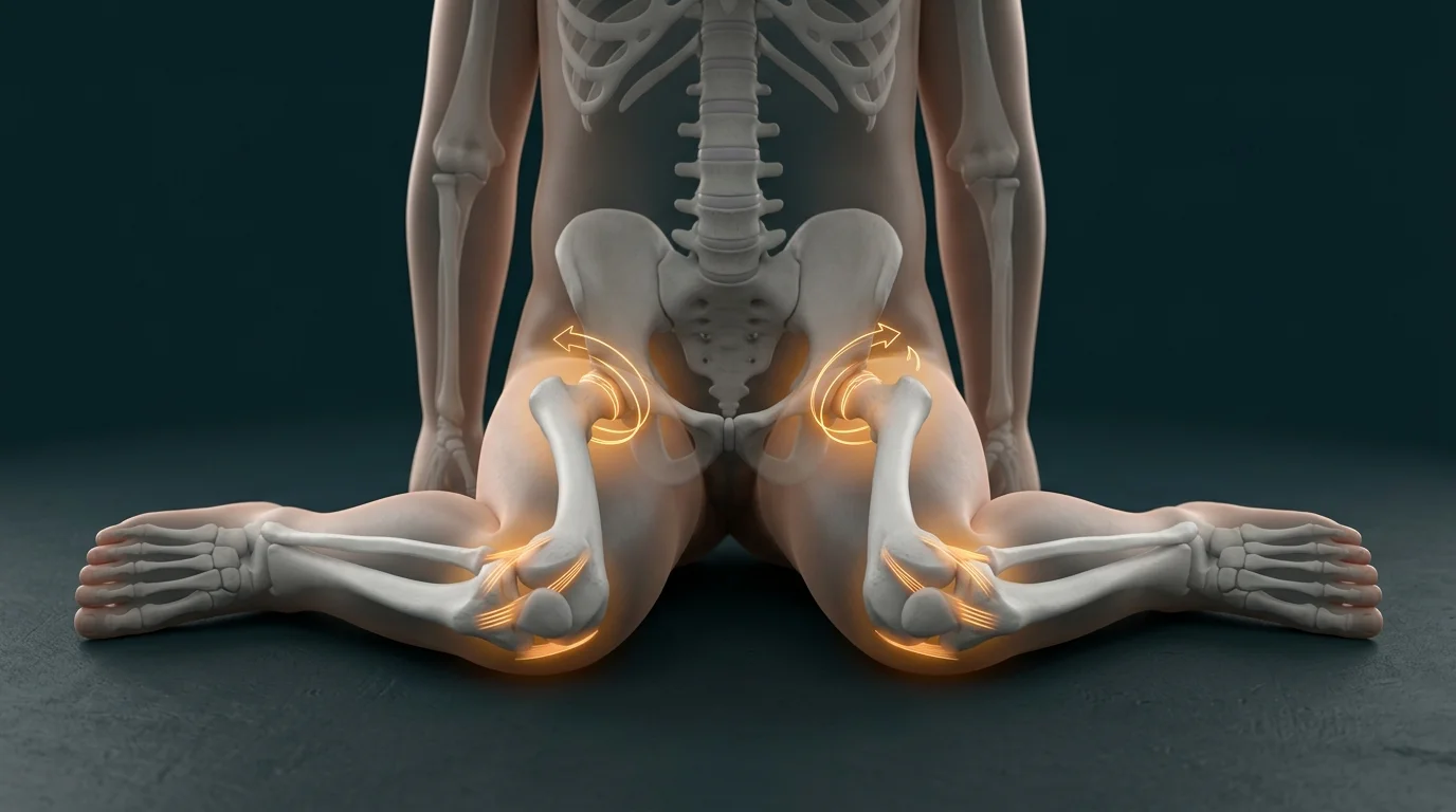 W Pozisyonunda Oturma anatomisi ve 3D fizyoterapi biyomekaniği