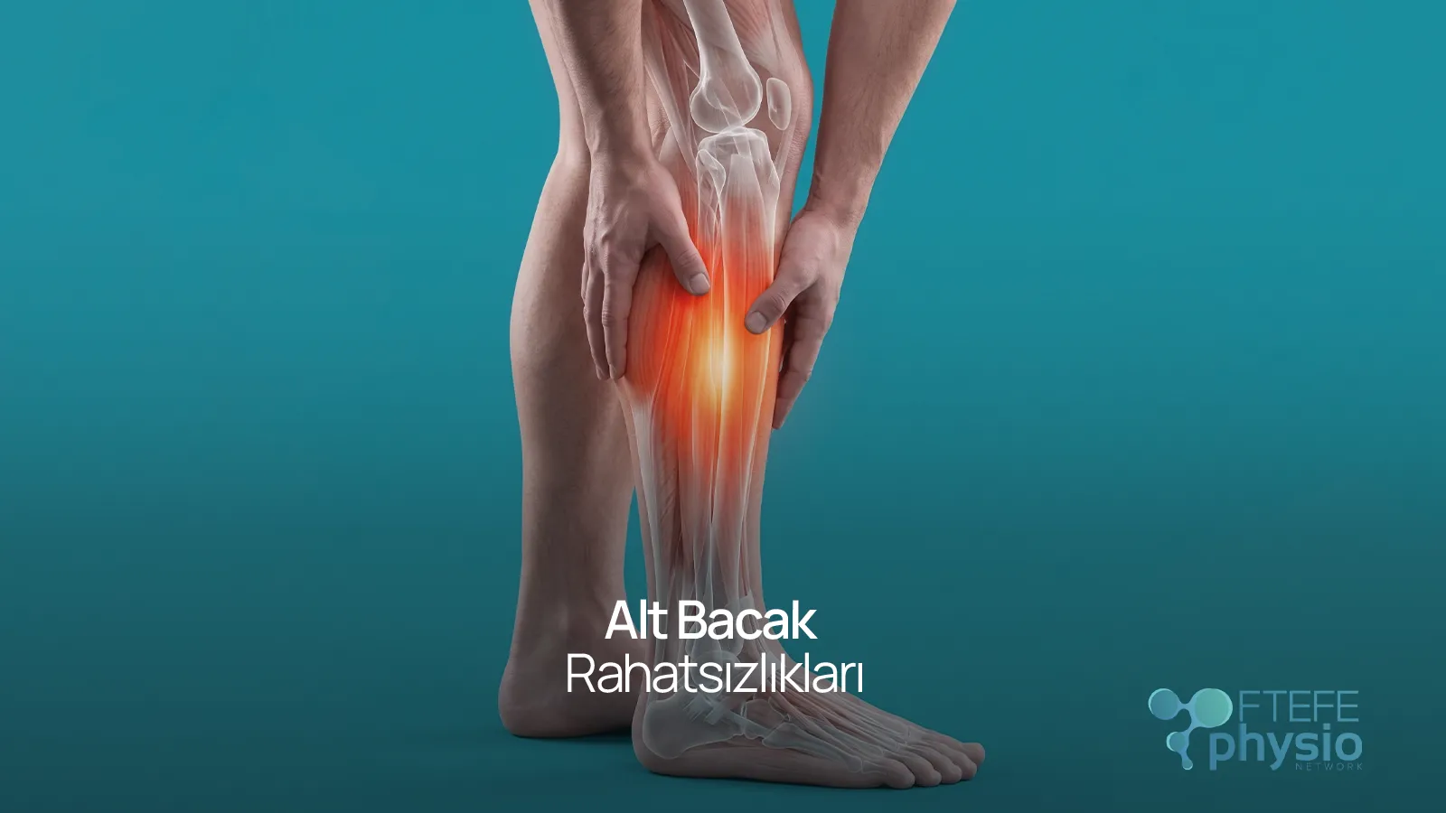 Alt bacak ağrısını ve tibia kemiğindeki iltihabı gösteren anatomik çizim.