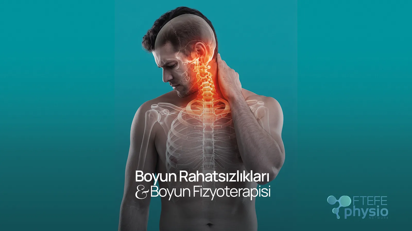 Boyun Rahatsızlıkları , Boyun ağrısı ve servikal omurga rahatsızlığı yaşayan adamın anatomik x-ray görseli